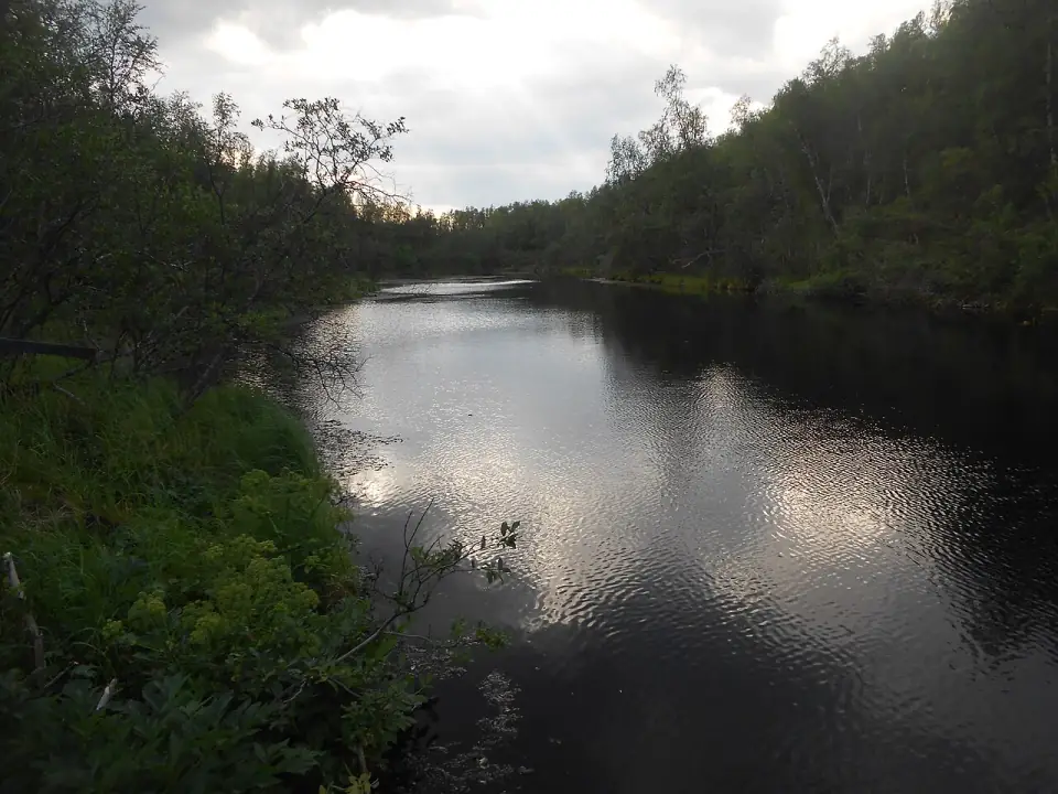 Kevo Strict Nature Reserve south car park · Sulaoja, one of the Inari viewing spots